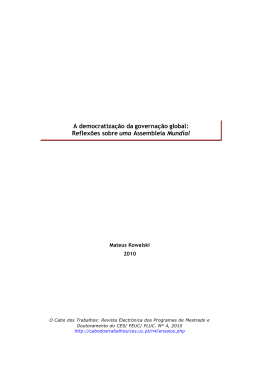 A democratiza&ccedil;&atilde;o da governa&ccedil;&atilde;o global