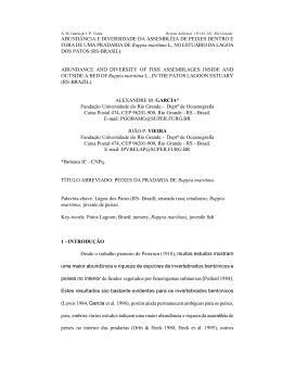 ABUND&Acirc;NCIA E DIVERSIDADE DA ASSEMBL&Eacute;IA DE