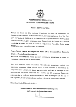 ASSEMBLEIA DE COMPARTES FREGUESIA - Rebordões