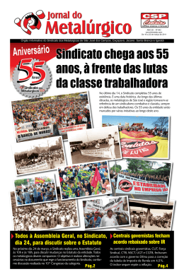 Vers&atilde;o em PDF - Sindicato dos Metal&uacute;rgicos de S&atilde;o Jos&eacute; dos