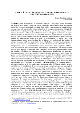 A SITUA&Ccedil;&Atilde;O DE TRABALHO DE UMA EQUIPE DE