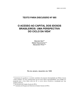 o acesso ao capital dos idosos brasileiros: uma perspectiva