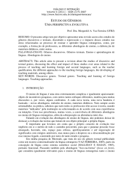 ESTUDO DE G&Ecirc;NEROS: UMA PERSPECTIVA EVOLUTIVA
