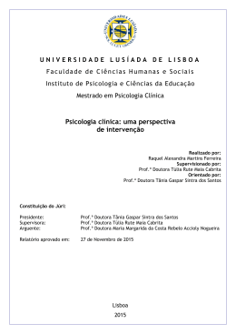 Psicologia cl&iacute;nica: uma perspectiva de interven&ccedil;&atilde;o