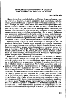 PROBLEMAS DE APRENDIZAGEM ESCOLAR: UMA