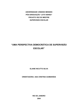 &ldquo;UMA PERSPECTIVA DEMOCR&Aacute;TICA DE SUPERVIS&Atilde;O ESCOLAR&rdquo;