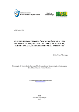 Disserta&ccedil;&atilde;o de mestrado CPTEC/INPE