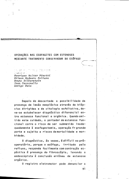 Operações nas esofagites com estenoses mediante tratamento