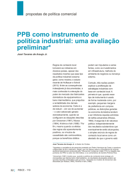 PPB como instrumento de política industrial: uma avaliação preliminar