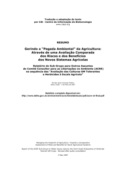 Gerindo a &ldquo;Pegada Ambiental&rdquo; da Agricultura: Atrav&eacute;s de uma