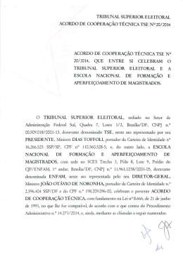 Acordo de Coop Enfam x TSE