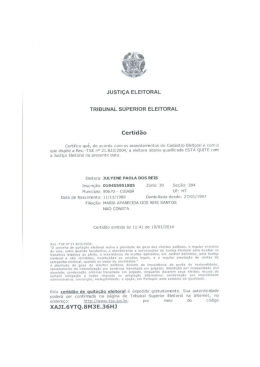 JUSTIÇA ELEITORAL TRIBUNAL SUPERIOR