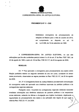 Provimento CGE 11/2012 - Tribunal Superior Eleitoral