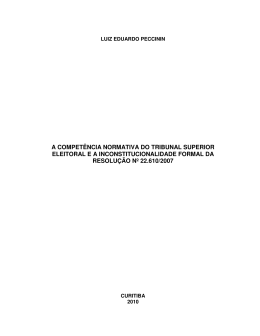 A COMPET&Ecirc;NCIA NORMATIVA DO TRIBUNAL SUPERIOR