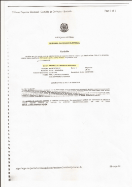 Tribunal Superior Eleitoral - Ceitid&auml;o de Quita&ccedil;&atilde;o