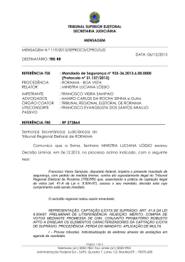 tribunal superior eleitoral secretaria judiciária mensagem