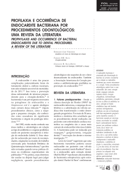 profilaxia e ocorrência de endocardite bacteriana
