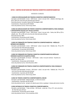 - CURSO DE ESPECIALIZA&Ccedil;&Atilde;O EM TERAPIAS