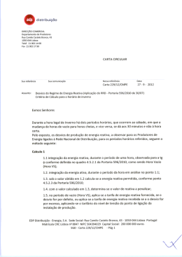 hora de Inverno - Carta circular