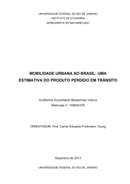 VIANNA, G. S. B. Mobilidade Urbana no Brasil: uma estimativa do