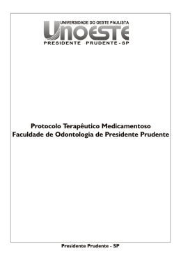 Protocolo Terap&ecirc;utico Medicamentoso Faculdade de