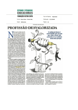 Profiss&atilde;o desvalorizada
