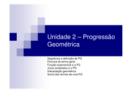 Unidade 2 – Progressão Geométrica