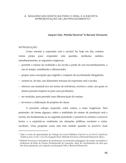 95 4. SEQ&Uuml;&ecirc;NCIAS DID&Aacute;TICAS PARA O ORAL E