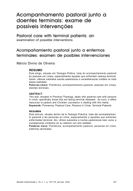 Acompanhamento pastoral junto a doentes terminais