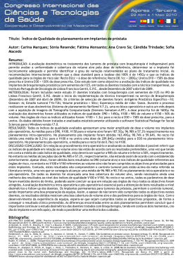 de qualidade do planeamento em implantes de prostata