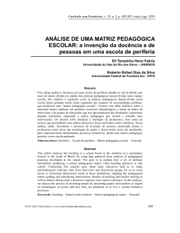 AN&Aacute;LISE DE UMA MATRIZ PEDAG&Oacute;GICA ESCOLAR: a inven&ccedil;&atilde;o