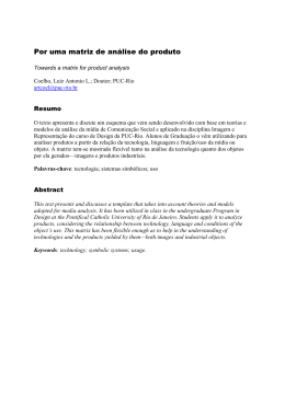 Por uma matriz de an&aacute;lise do produto