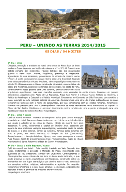 PERU – UNINDO AS TERRAS 2014/2015