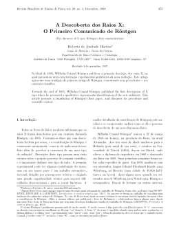 A Descoberta dos Raios X - Sociedade Brasileira de F&iacute;sica