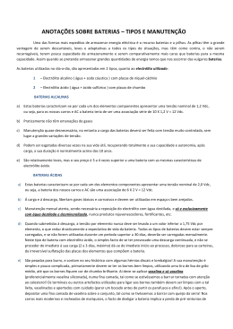 anota&ccedil;&otilde;es sobre baterias