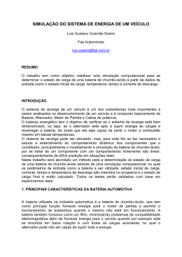 SIMULA&Ccedil;&Atilde;O DO SISTEMA DE ENERGIA DE UM VE&Iacute;CULO