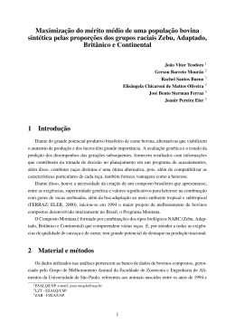 Maximização do mérito médio de uma população bovina