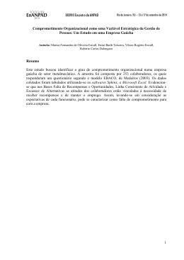 1 Comprometimento Organizacional como uma Vari&aacute;vel