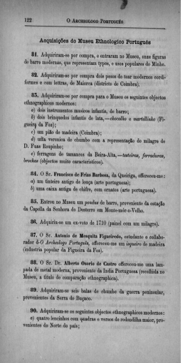 Acquisi&ccedil;&otilde;es do Museu Ethnol&oacute;gico Portugu&ecirc;s