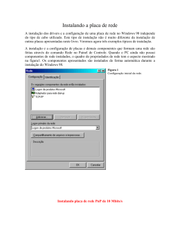 Instalando Placas de redes