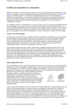 Interrup&ccedil;&otilde;es IRQ - conflitos e solu&ccedil;&otilde;es