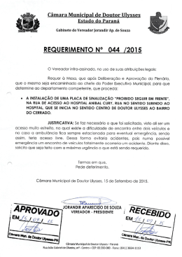 044/2015 REQUER UMA PLACA DE SINALIZA&Ccedil;&Atilde;O Jorandir