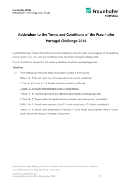 Addendum to the Terms and Conditions of the Fraunhofer Portugal