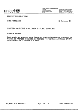 United Nations Children`s Fund UNICEF Telephone 656130351900