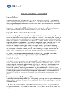 TERMS & CONDITIONS - PORTUGUESE Regime e Utilização Os