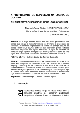 A PROPRIEDADE DE SUPOSI&Ccedil;&Atilde;O NA L&Oacute;GICA DE OCKHAM