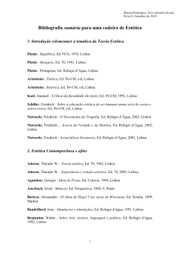Bibliografia sumária para uma cadeira de Estética