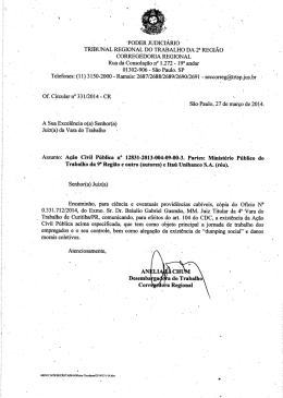 poder judiciário - Tribunal Regional do Trabalho da 2ª Região SP