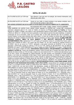 EDITAL DE LEIL&Atilde;O - 4&ordf; VARA - 07-05-2015