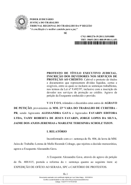 PROTESTO DE T&Iacute;TULO EXECUTIVO JUDICIAL